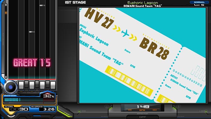 beatmania IIDX 28 BISTROVERプレー画面
